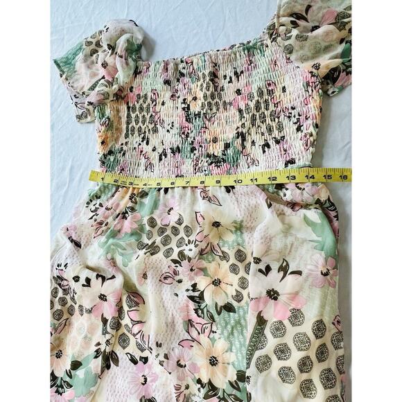 Lily Rose Dress Smocked High Low Floral Fairy Romantic Soft LG - Picture 8 of 10